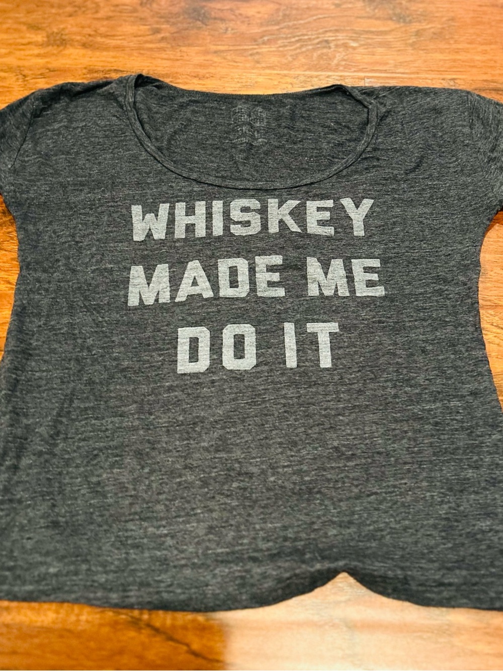 Charcoal Graphic Tee "Whiskey Made Me Do It"
